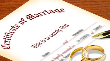 Certificate of marriage